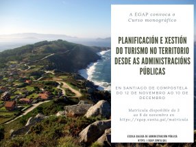 Curso monográfico Planificación e xestión do turismo no territorio desde as administracións públicas